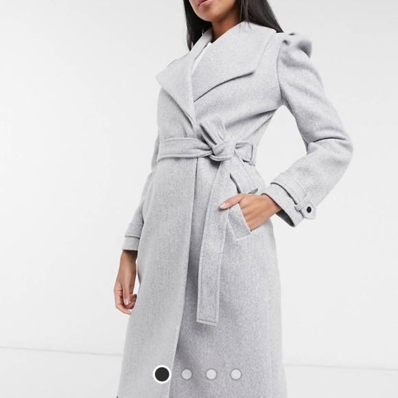 River Island Jackets & Coats River Island Light Grey Puff Sleeve
